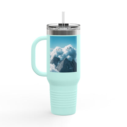 Insulated Travel Mug, 40oz - Cloud Smiles Design Insulated Mug