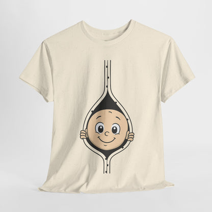 Cute Baby Face Cotton Tee - Fun Graphic T-Shirt for pregnant women