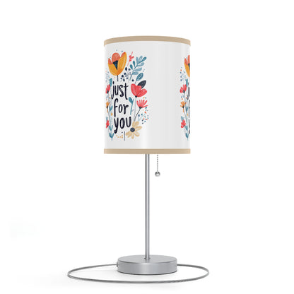 Floral Table Lamp - "Just For You" Design - Gift - Lamp on a Stand, US|CA plug - Table Lamps