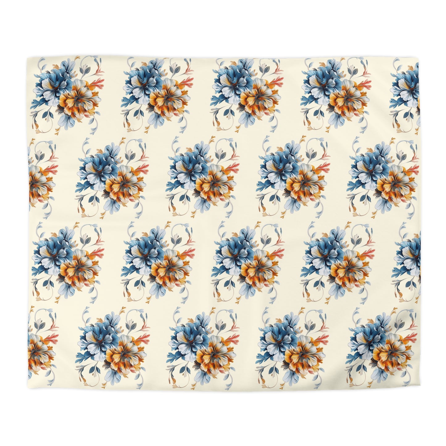 Floral Microfiber Duvet Cover, Soft Bedding Set, Cozy Home Decor, Nature-Inspired Bedroom, Spring Gift Idea