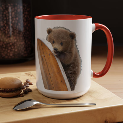 Bear Accent Watercolor Coffee Mug, (11oz, 15oz)