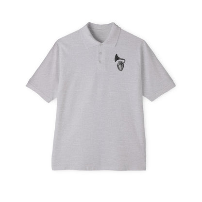 Men's Polo with Vintage Gramophone Design - Stylish Casual Wear