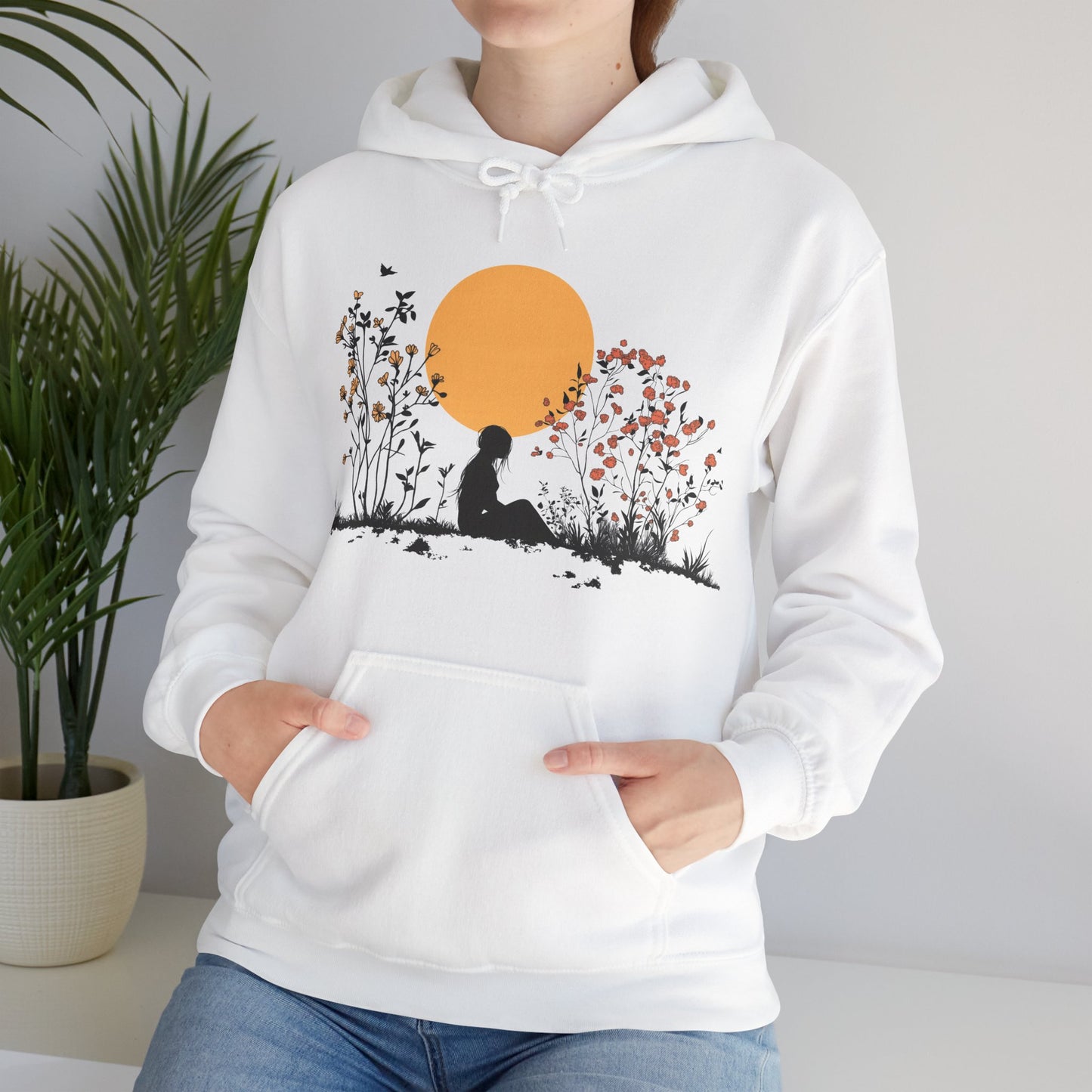 Serene Serenity Unisex Heavy Blend™ Hooded Sweatshirt - Woman & Nature Design Hoodie for Men and Women