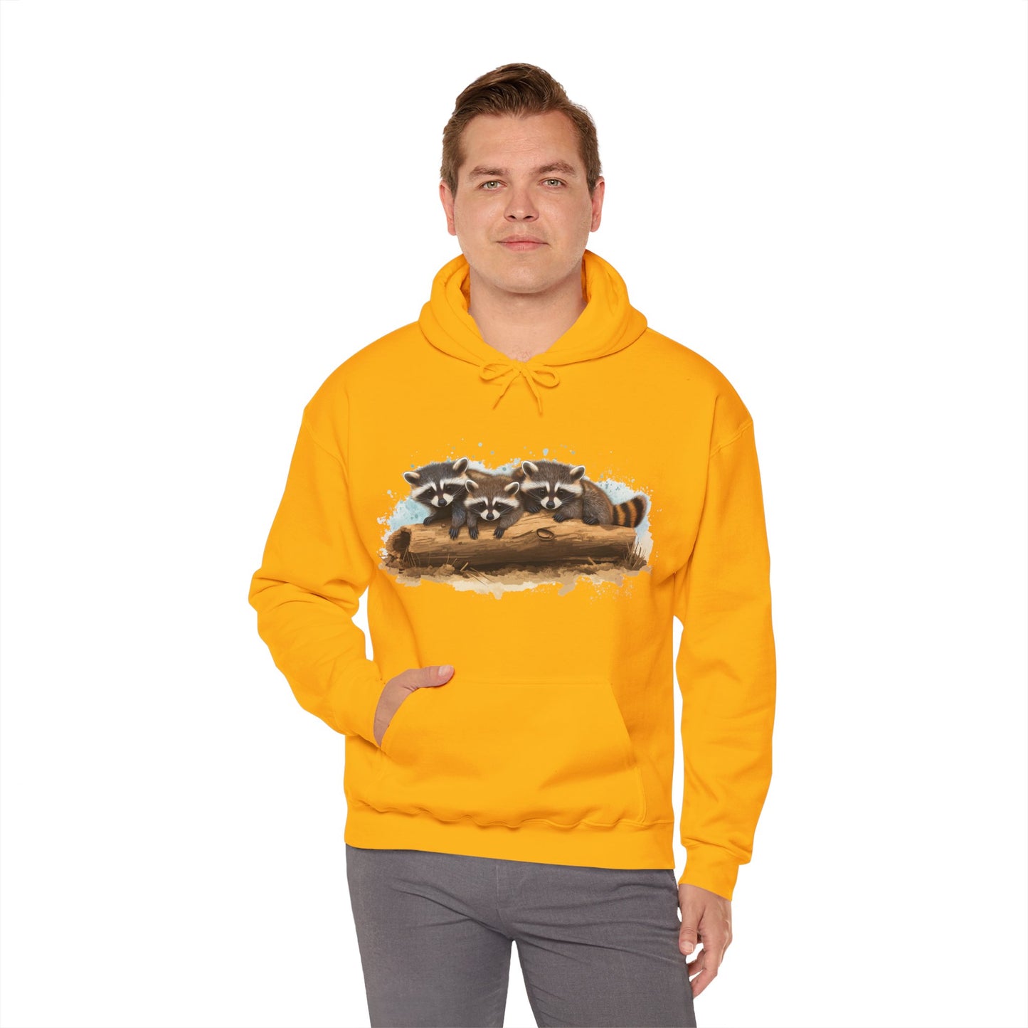 Cozy Raccoon Hooded Sweatshirt - Unisex Heavy Blend™- Raccoon in hoodie - Raccoon Hoodie with ears