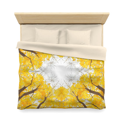 Microfiber Duvet Cover with Yellow Maple Leaves design