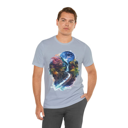 Classic and Unisex T-Shirt with 3D Watercolor design - Lightweight Fabric Tee