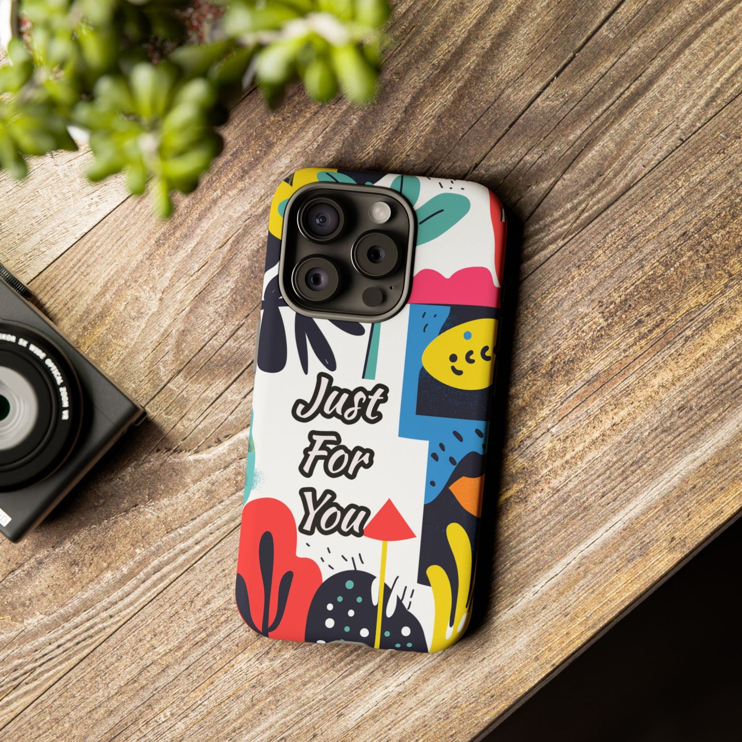 Colorful Phone Case with "Just For You" Design - Fun Gift, Unique Phone Accessory, Vibrant Design, Custom Gift Idea, Personal Touch