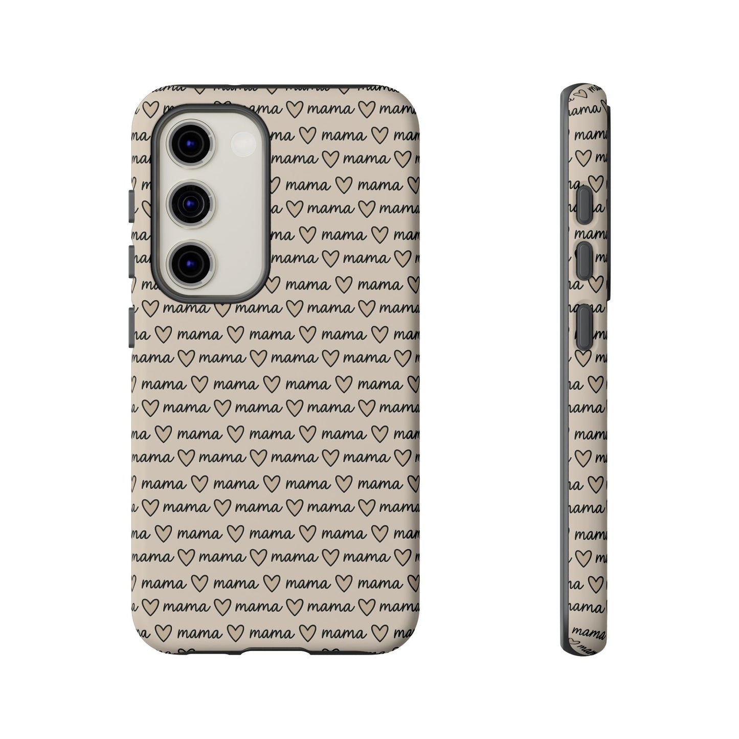 Mama Script Heart Pattern Phone Case