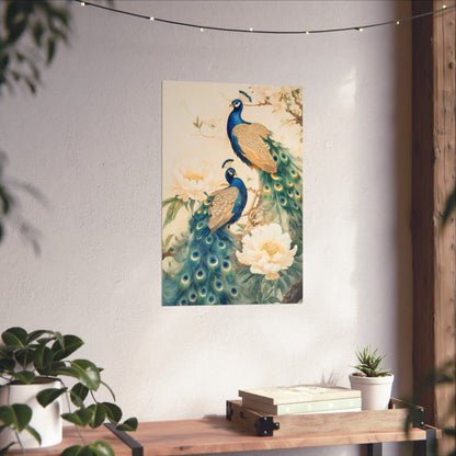 Matte Vertical Peacock Poster