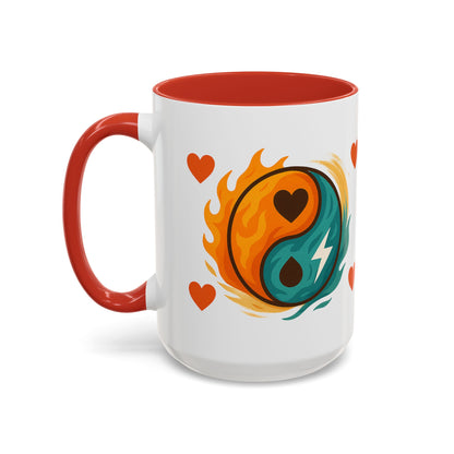 Bold Yin Yang Accent Coffee Mug – 11oz & 15oz – Perfect for Coffee Lovers