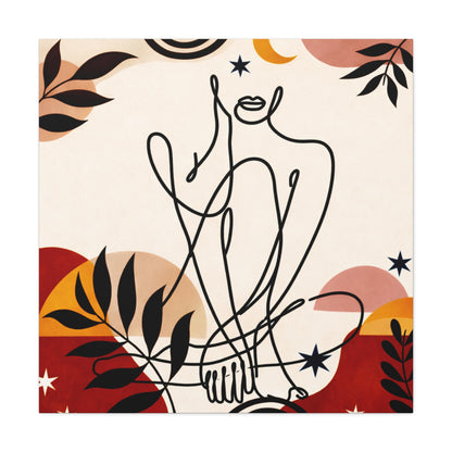 Abstract Line Art Woman Canvas Print