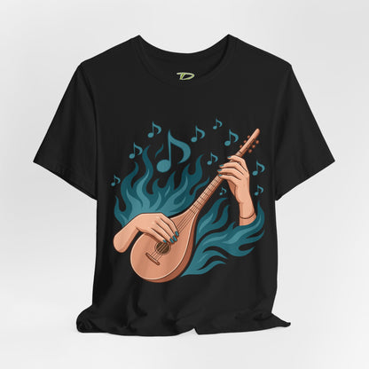 Musical Vibes Tee, Women's Graphic T-Shirt, Music Lover Gift, Casual Wear, Festival Outfit, Band Merch - Lightweight Fabric Tee