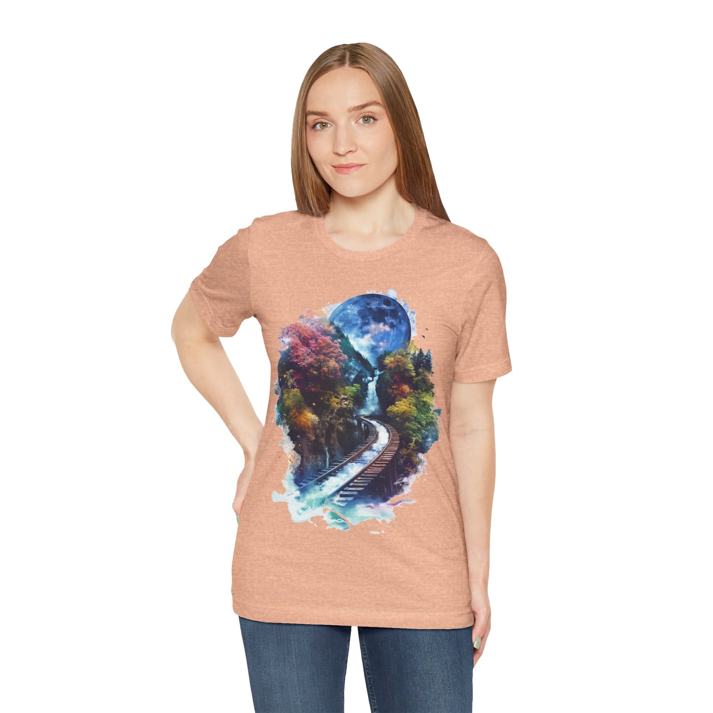Classic and Unisex T-Shirt with 3D Watercolor design - Lightweight Fabric Tee