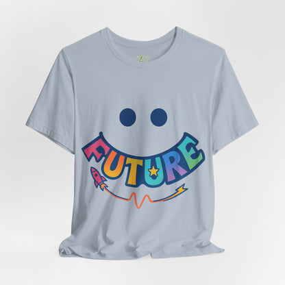 Colorful Future Smiley Unisex Tee - Vibrant Graphic T-Shirt for Optimism and Fun - Lightweight Fabric T-shirt