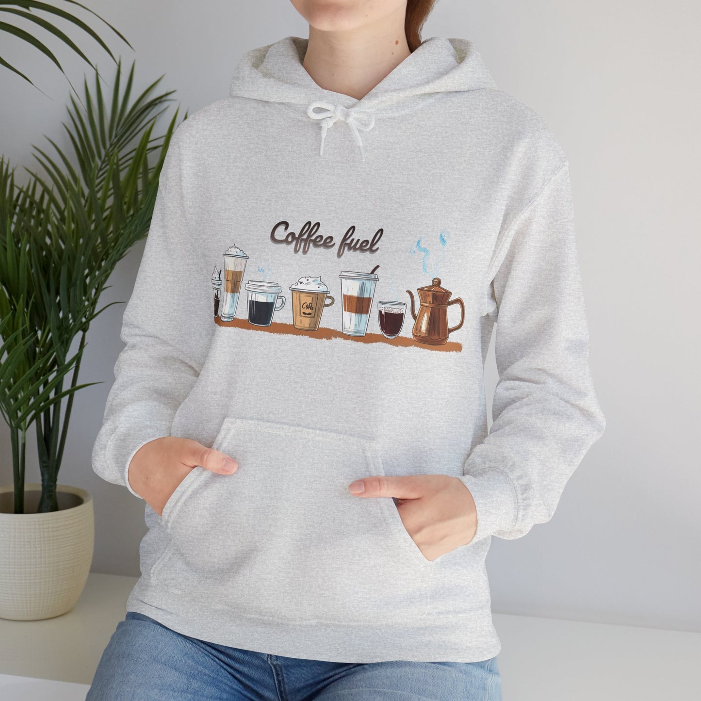 Unisex Heavy Blend™ Hooded Sweatshirt - Coffee Lovers Unisex Hoodie - Cozy Coffee Cups Design Hoodie for Men and Women
