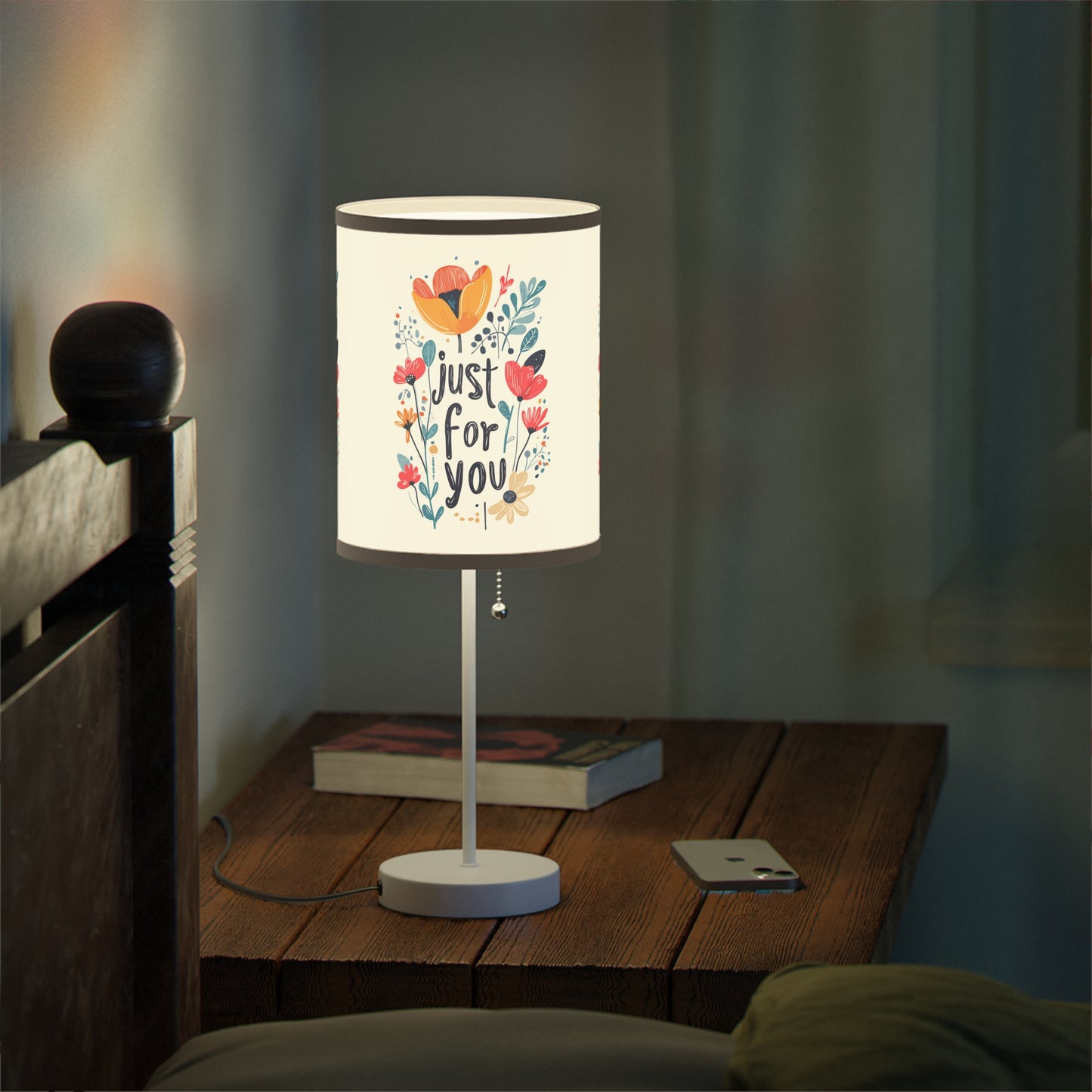 Floral Table Lamp - "Just For You" Design - Gift - Lamp on a Stand, US|CA plug - Table Lamps