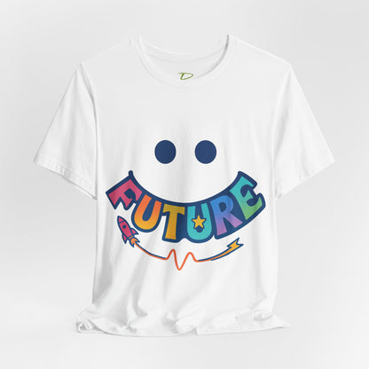 Colorful Future Smiley Unisex Tee - Vibrant Graphic T-Shirt for Optimism and Fun - Lightweight Fabric T-shirt