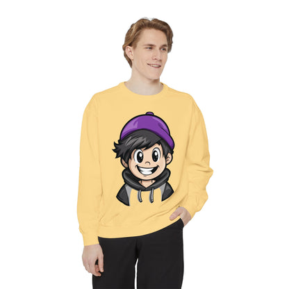 Men's Garment-Dyed Sweatshirt - Happy Vibes
