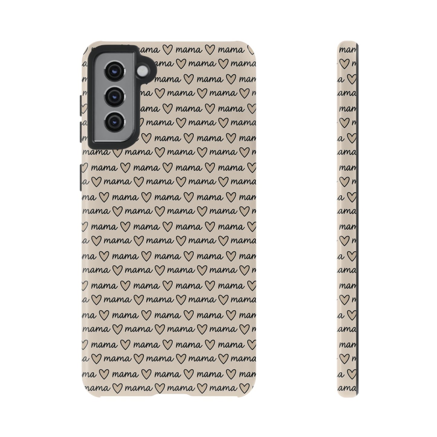 Mama Script Heart Pattern Phone Case