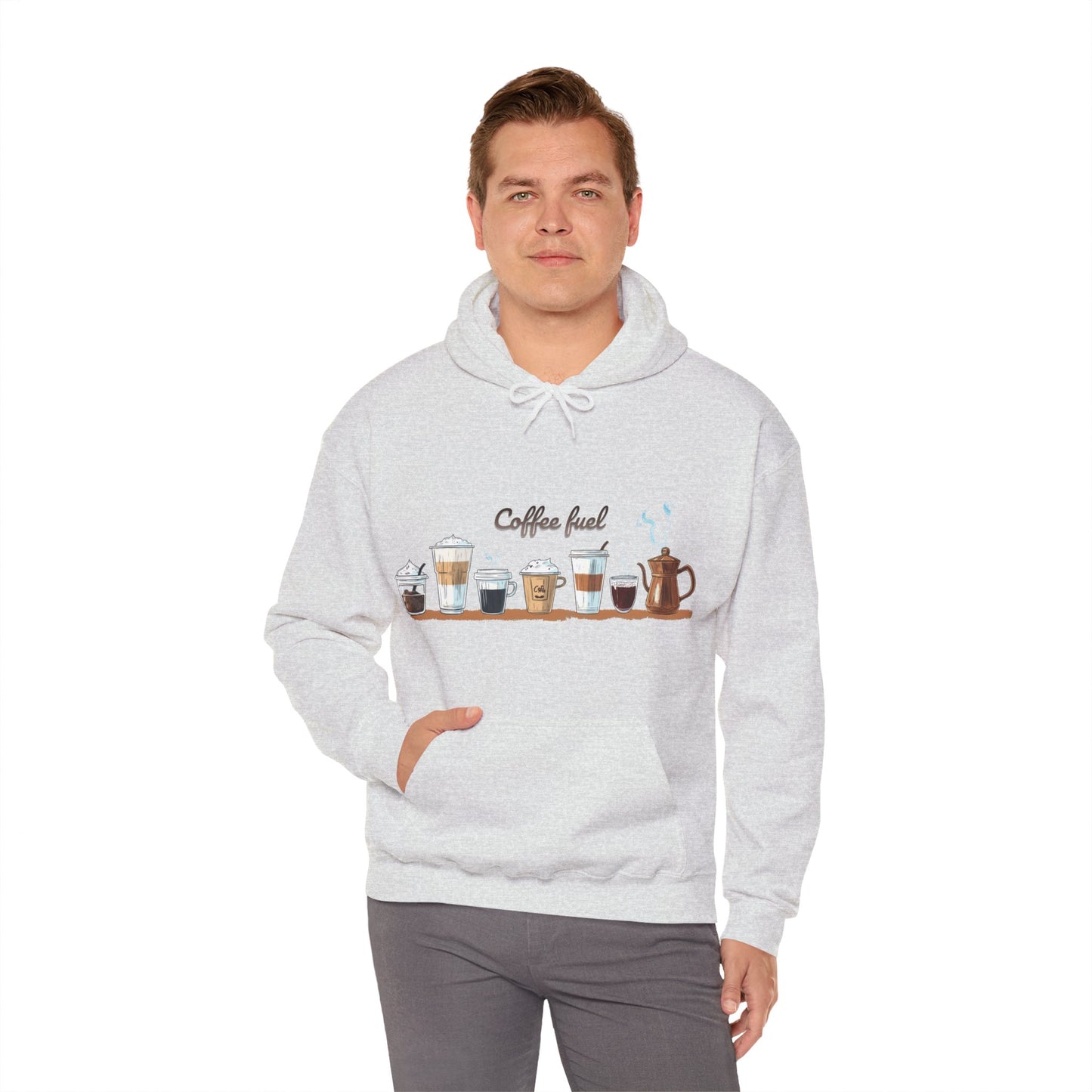 Unisex Heavy Blend™ Hooded Sweatshirt - Coffee Lovers Unisex Hoodie - Cozy Coffee Cups Design Hoodie for Men and Women
