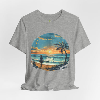 Colorful Sunshine Seaside T-shirt - Lightweight Fabric Tee