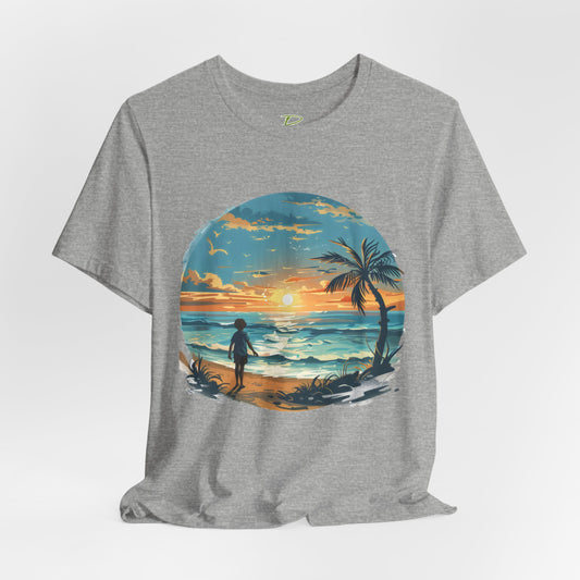 Colorful Sunshine Seaside T-shirt - Lightweight Fabric Tee