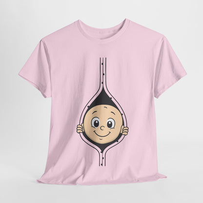 Cute Baby Face Cotton Tee - Fun Graphic T-Shirt for pregnant women