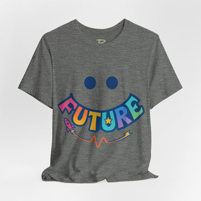 Colorful Future Smiley Unisex Tee - Vibrant Graphic T-Shirt for Optimism and Fun - Lightweight Fabric T-shirt