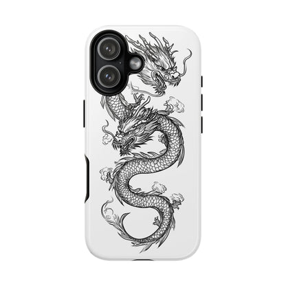 Dragons Phone Cases - Black Ink Tattoo Design of Dragons Tough Cases