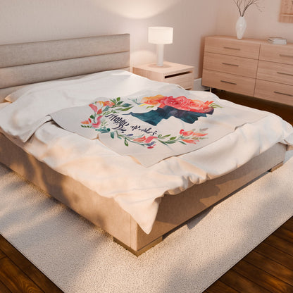 Mother's Day Floral Velveteen Plush Blanket