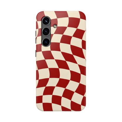 Red Wavy Checker Phone Case