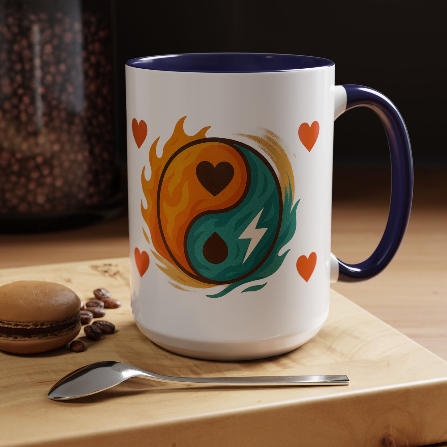 Bold Yin Yang Accent Coffee Mug – 11oz & 15oz – Perfect for Coffee Lovers