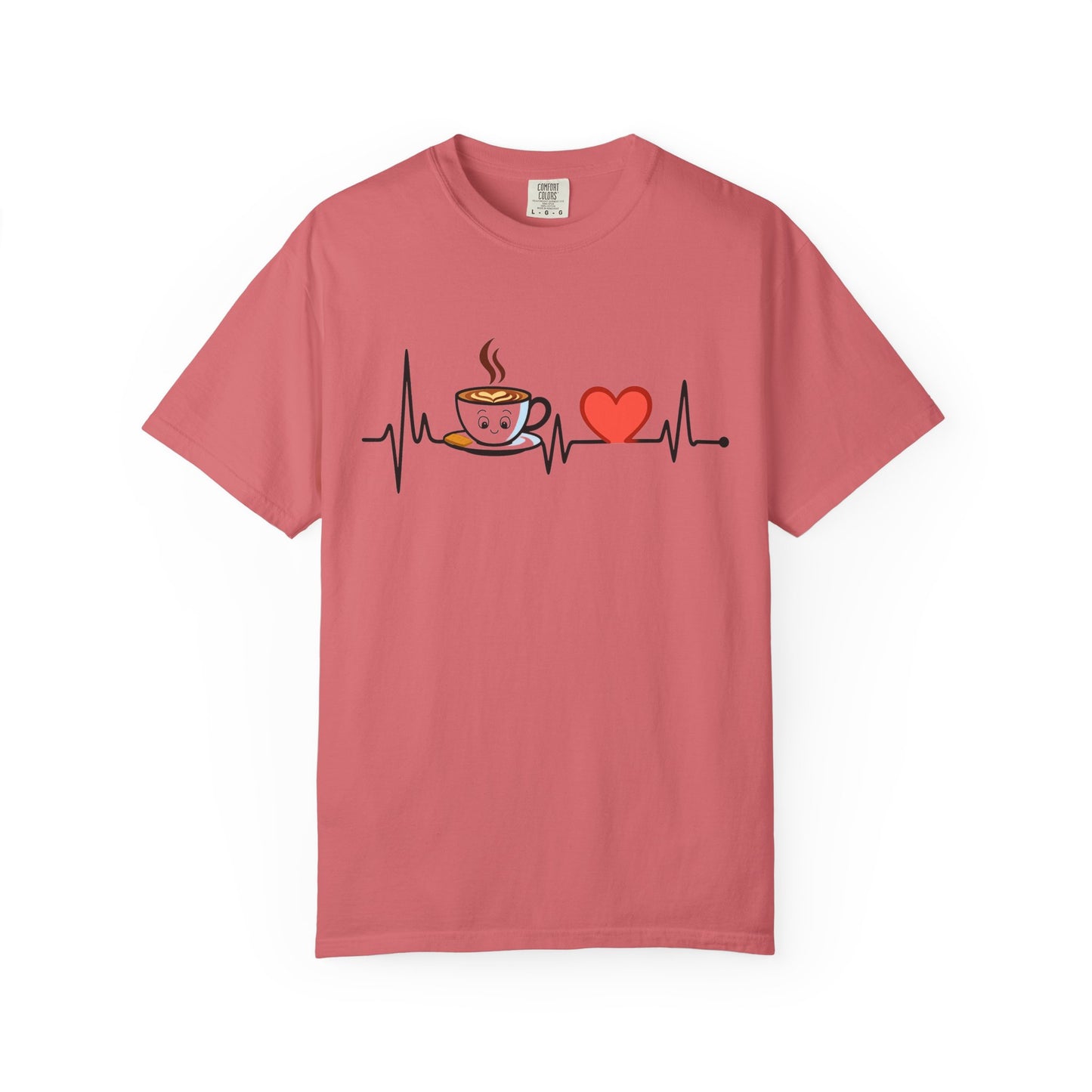 Cute Coffee Heartbeat T-Shirt, Unisex Tee for Coffee Lovers, Gift for Baristas, Casual Wear, Perfect for Birthdays and Holidays