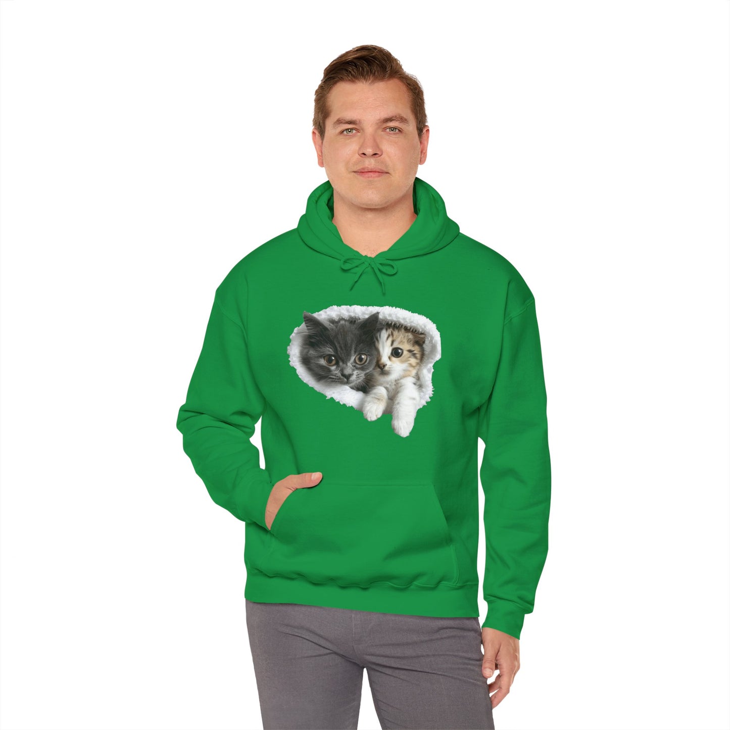 Cute Cat Design for Cat Lovers - Unisex Heavy Blend™ Hooded Sweatshirt - Cat Hoodies for Men and Women