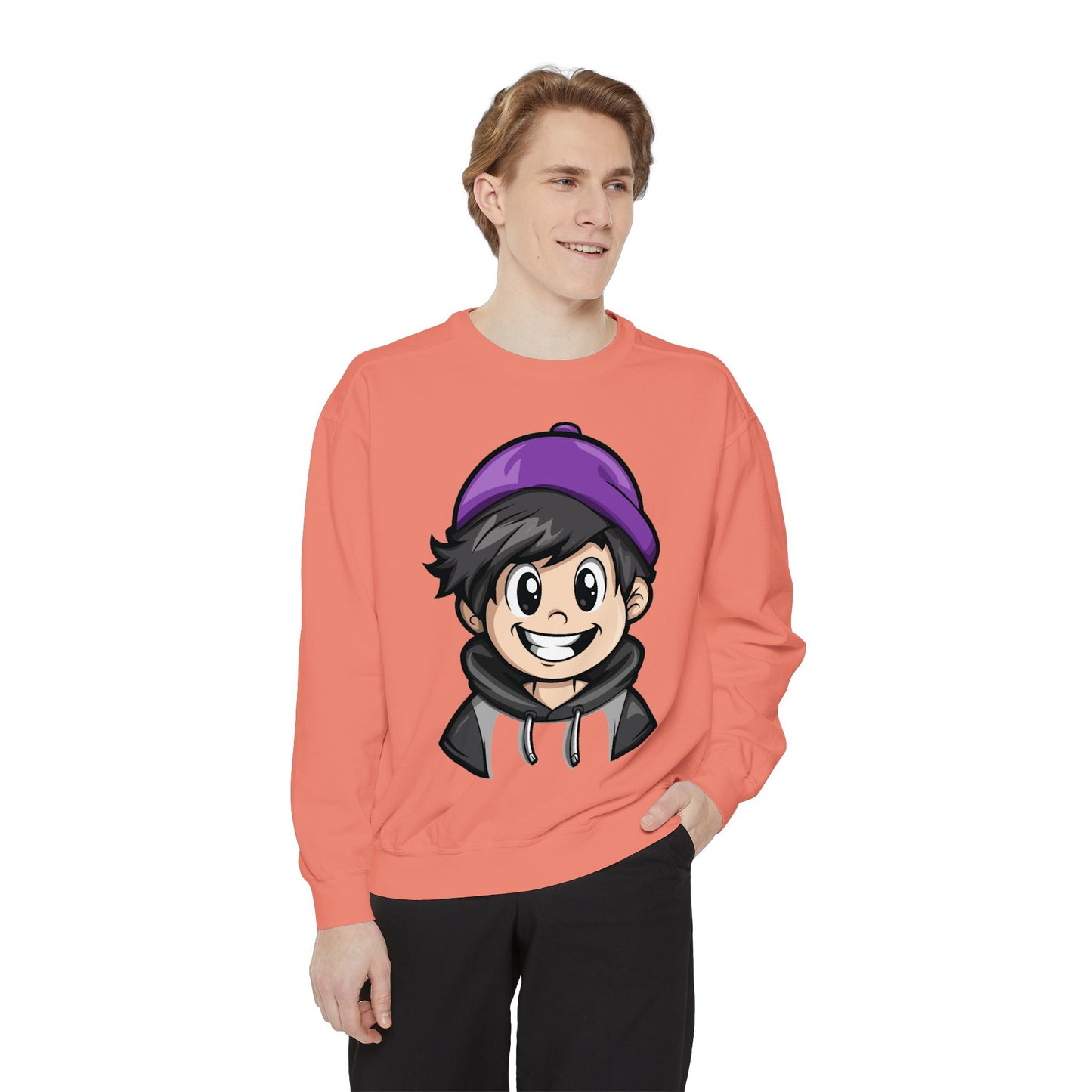 Men's Garment-Dyed Sweatshirt - Happy Vibes