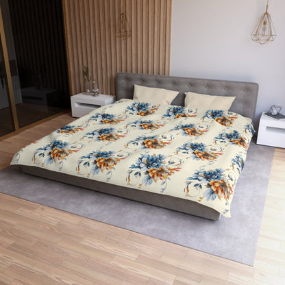 Floral Microfiber Duvet Cover, Soft Bedding Set, Cozy Home Decor, Nature-Inspired Bedroom, Spring Gift Idea
