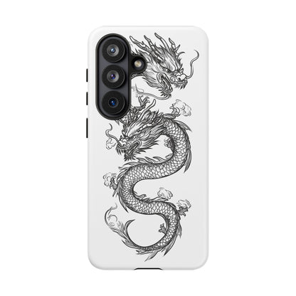 Dragons Phone Cases - Black Ink Tattoo Design of Dragons Tough Cases