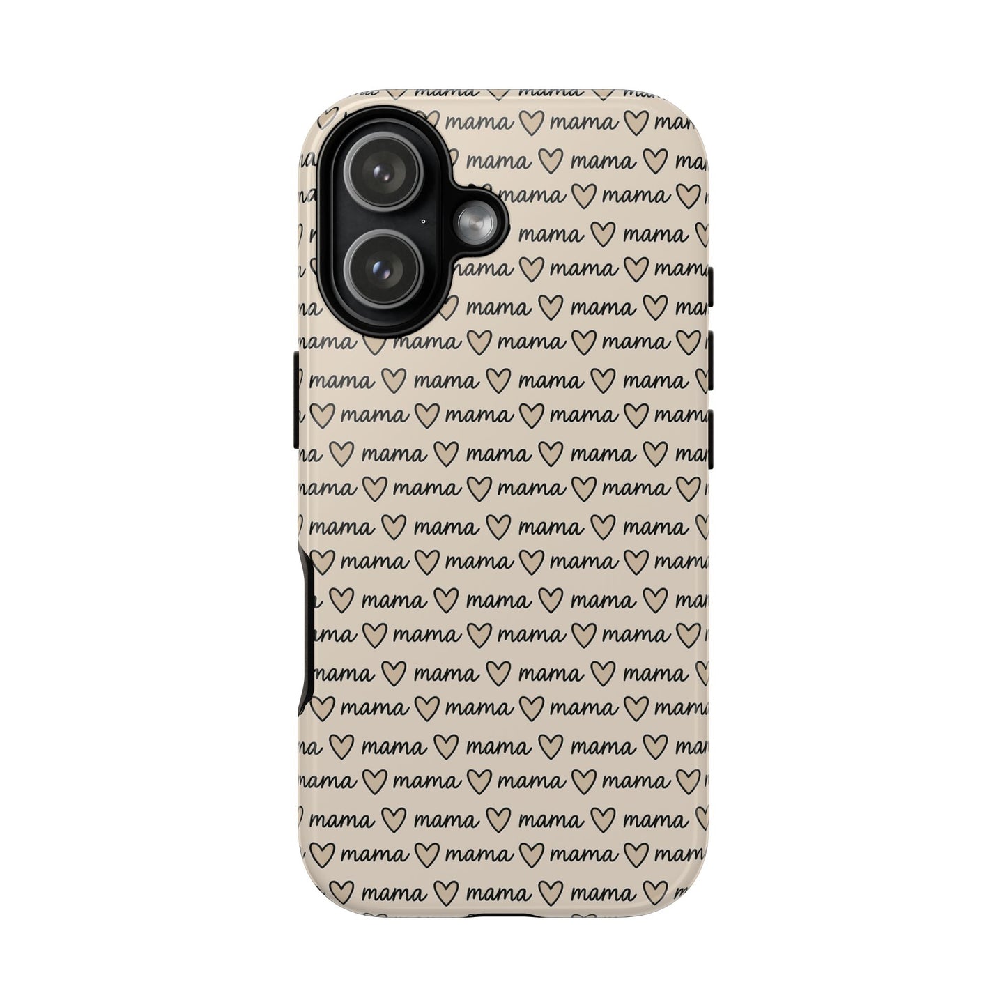 Mama Script Heart Pattern Phone Case