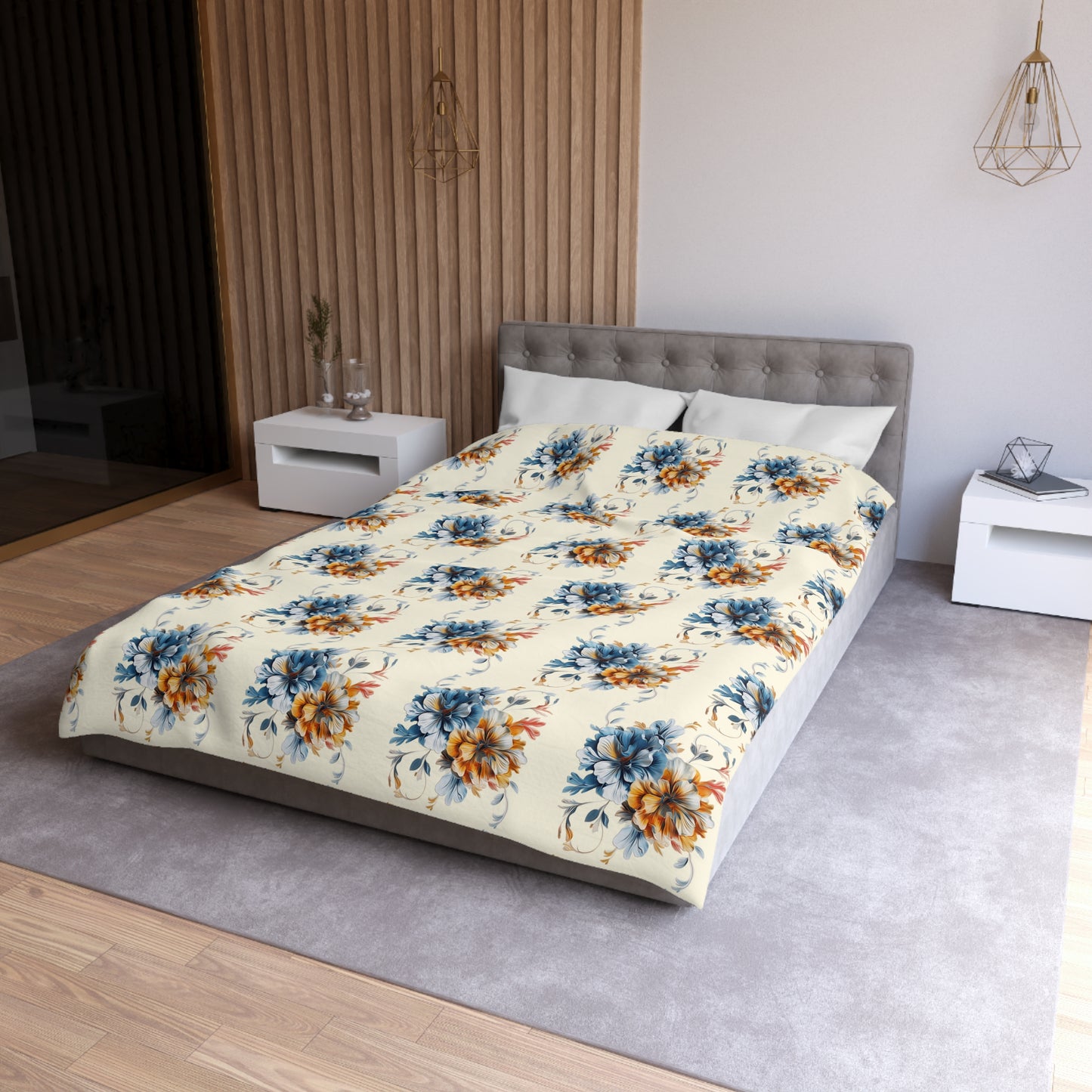 Floral Microfiber Duvet Cover, Soft Bedding Set, Cozy Home Decor, Nature-Inspired Bedroom, Spring Gift Idea