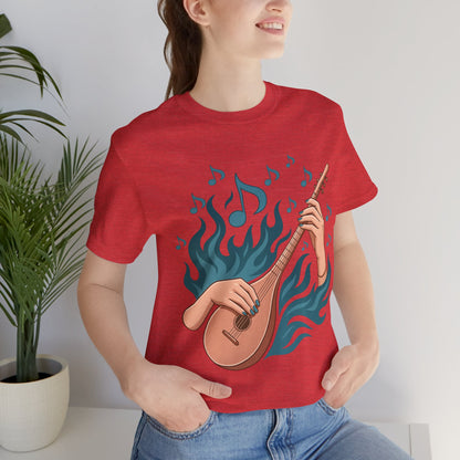 Musical Vibes Tee, Women's Graphic T-Shirt, Music Lover Gift, Casual Wear, Festival Outfit, Band Merch - Lightweight Fabric Tee