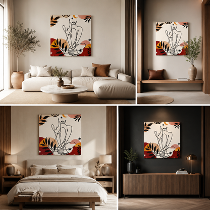 Abstract Line Art Woman Canvas Print
