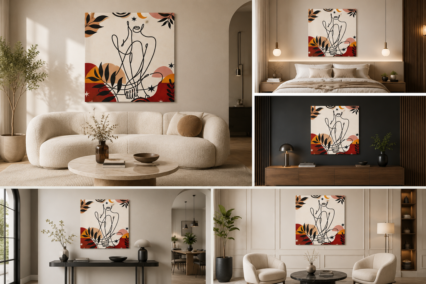 Abstract Line Art Woman Canvas Print