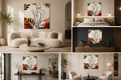 Abstract Line Art Woman Canvas Print