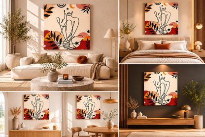 Abstract Line Art Woman Canvas Print