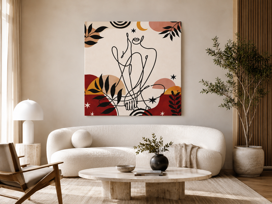 Abstract Line Art Woman Canvas Print