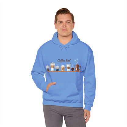 Unisex Heavy Blend™ Hooded Sweatshirt - Coffee Lovers Unisex Hoodie - Cozy Coffee Cups Design Hoodie for Men and Women