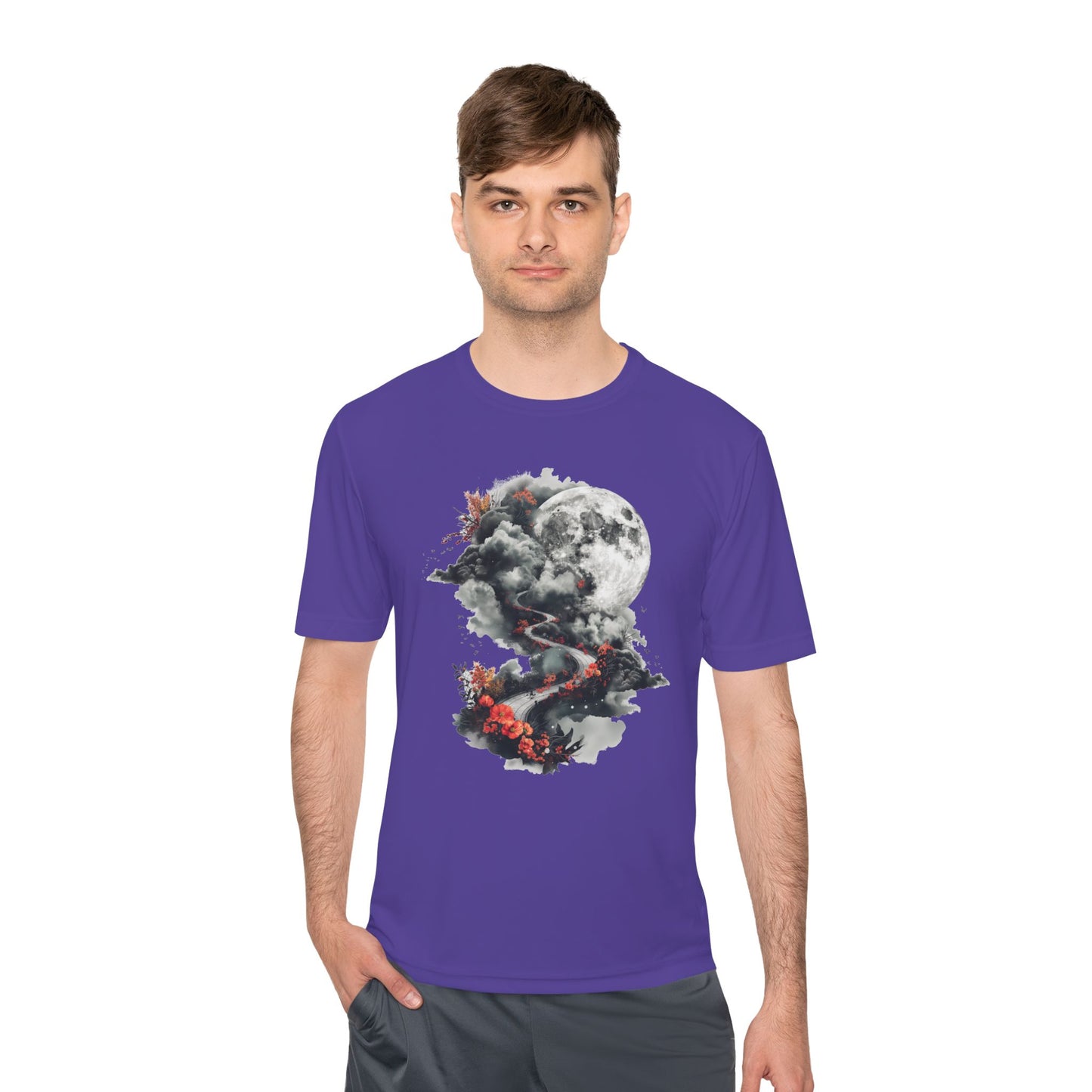 Unisex Wicking Tee Shirts - Beautiful Road Going up to Space T-shirt