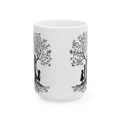 Whimsical Tree Silhouette Ceramic Mug - Perfect for Nature Lovers and Gift Giving - Mother's day gift - Birthday Gift
