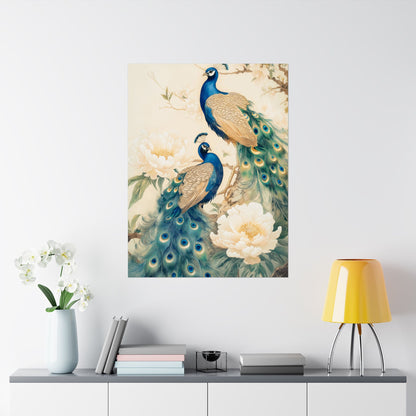 Matte Vertical Peacock Poster