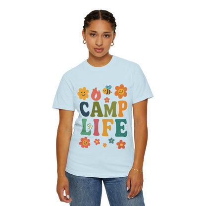 Camp Life Unisex Garment-Dyed T-Shirt - Fun and Colorful Outdoor Vibes